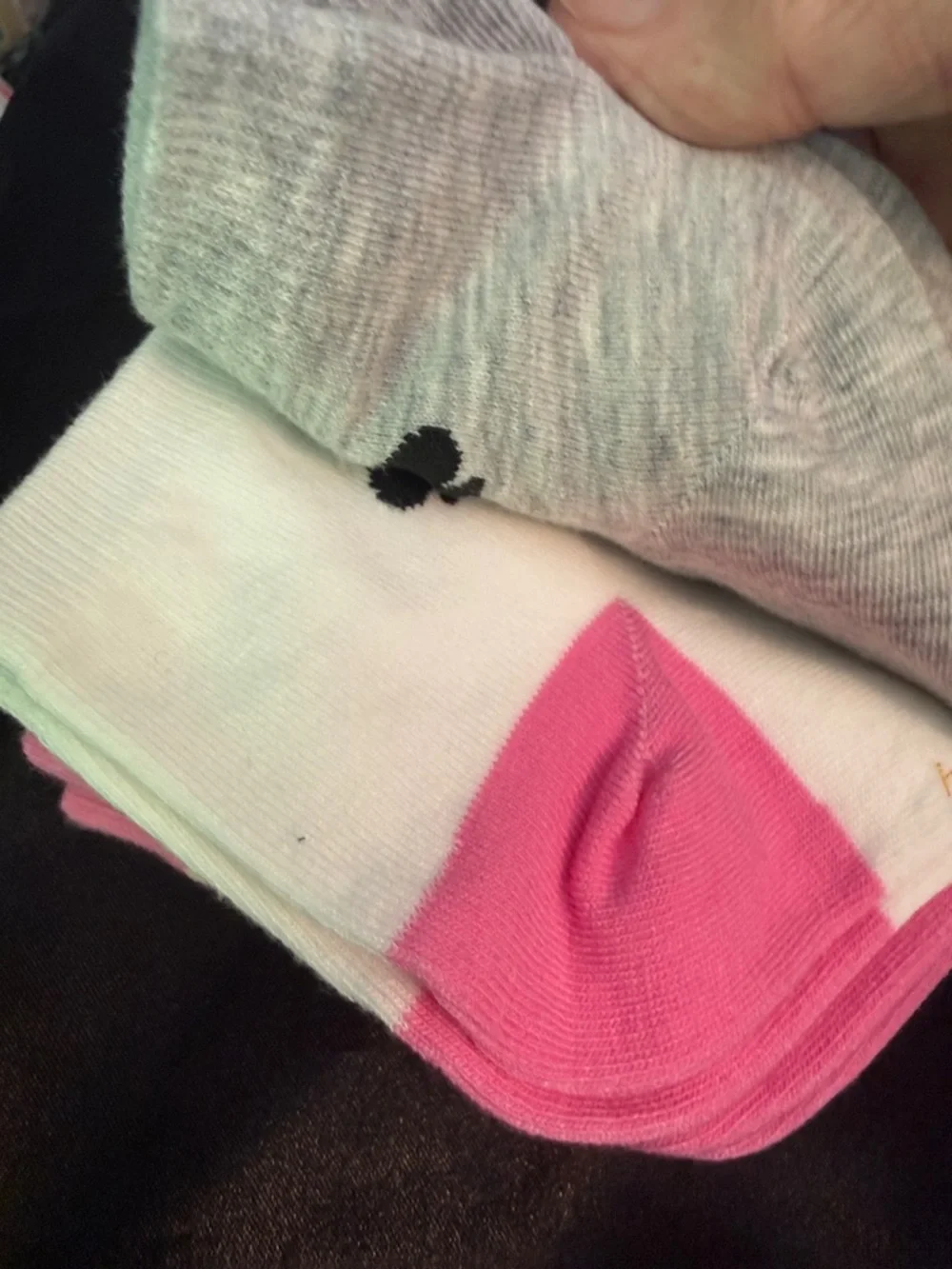 kate spade Pink Ankle Socks with Red and White Hearts